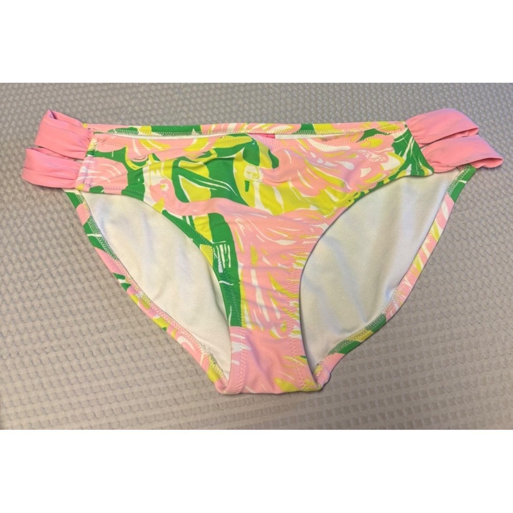 Lilly Pulitzer Bandeau Fan Dance Strappy Hipster Bikini Bottom SZ Large